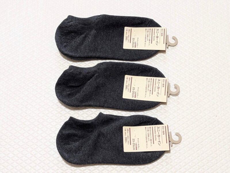 無印良品の靴下（足なり直角スニーカーイン）
